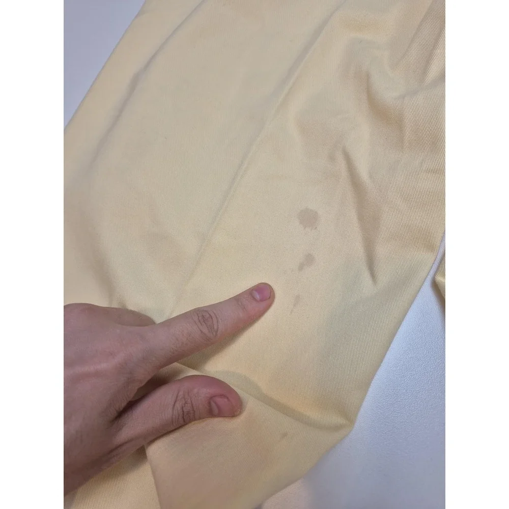 Polo Ralph Lauren Classic Golf Pants Mens 34x28 Yellow Pleated Chino USA FLAW